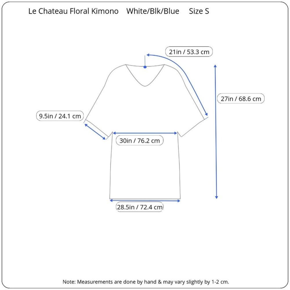SOLD | NWT Le Chateau White & Blue Floral Kimono - Picture 9 of 12